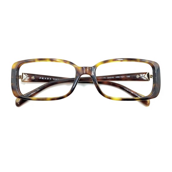Prada VPR 11N AB6-1O1 Tortoise Brown Gold Eyeglasses Frames 54-16 135 Italy - Picture 12 of 12